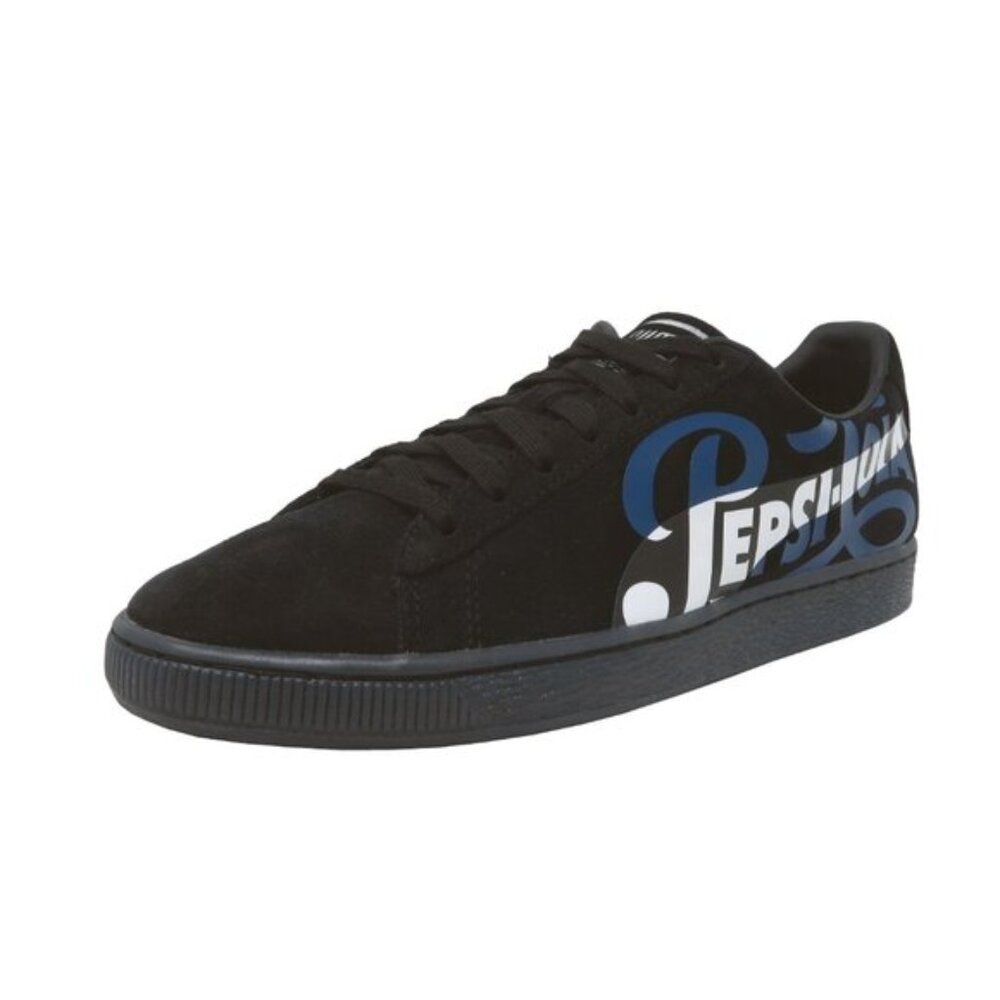 Puma Pepsi X Classic Suede Black and Silver Mens Shoes Size 12